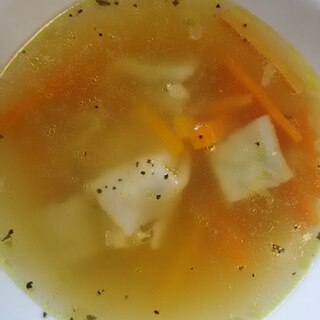 ニンジンと餃子のスープ(^^)